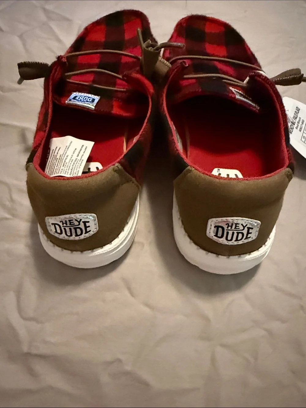 Hey Dude Wendy Buffalo Plaid Slip Ons Size 8. - Picture 3 of 6